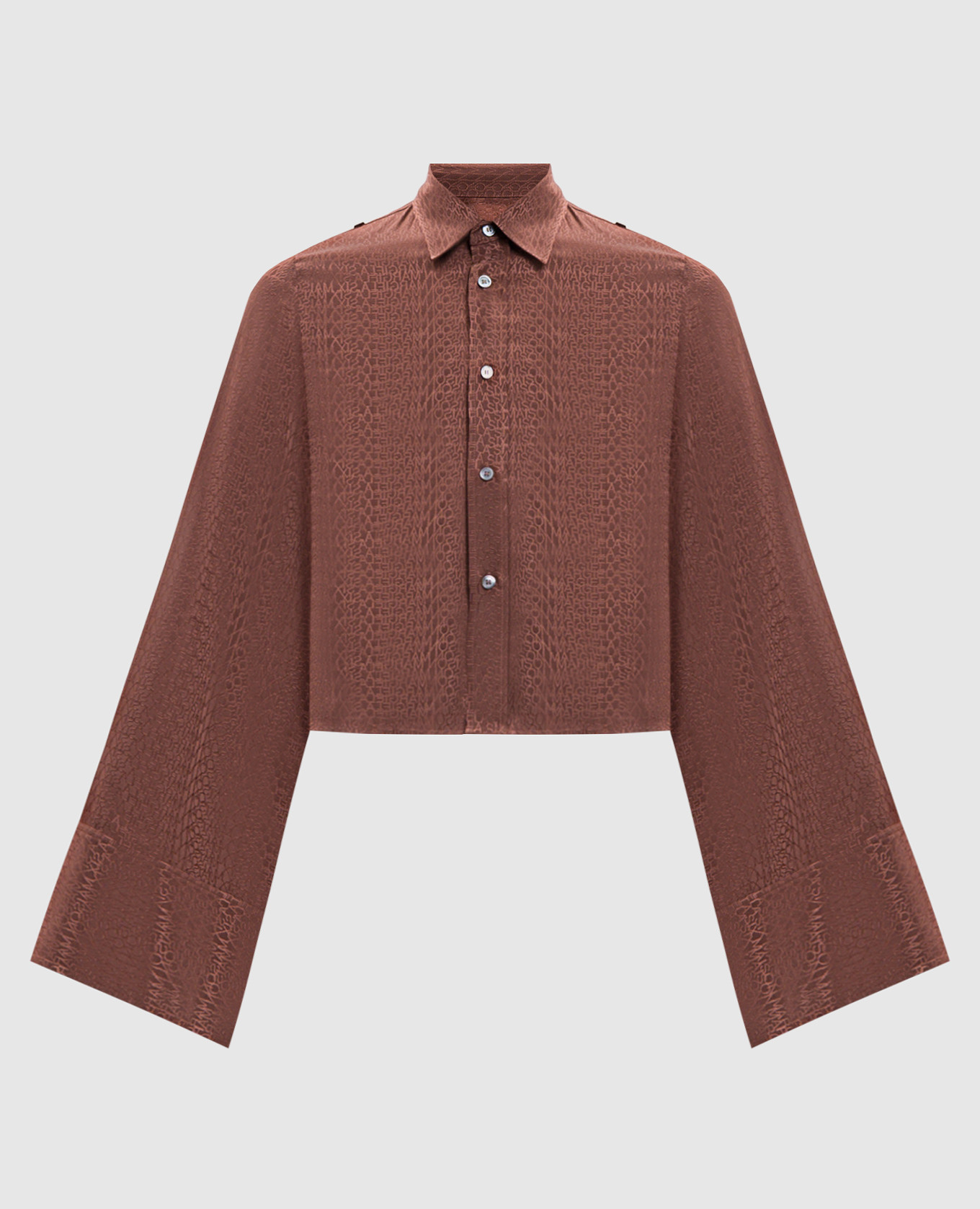 Brown blouse with logo pattern