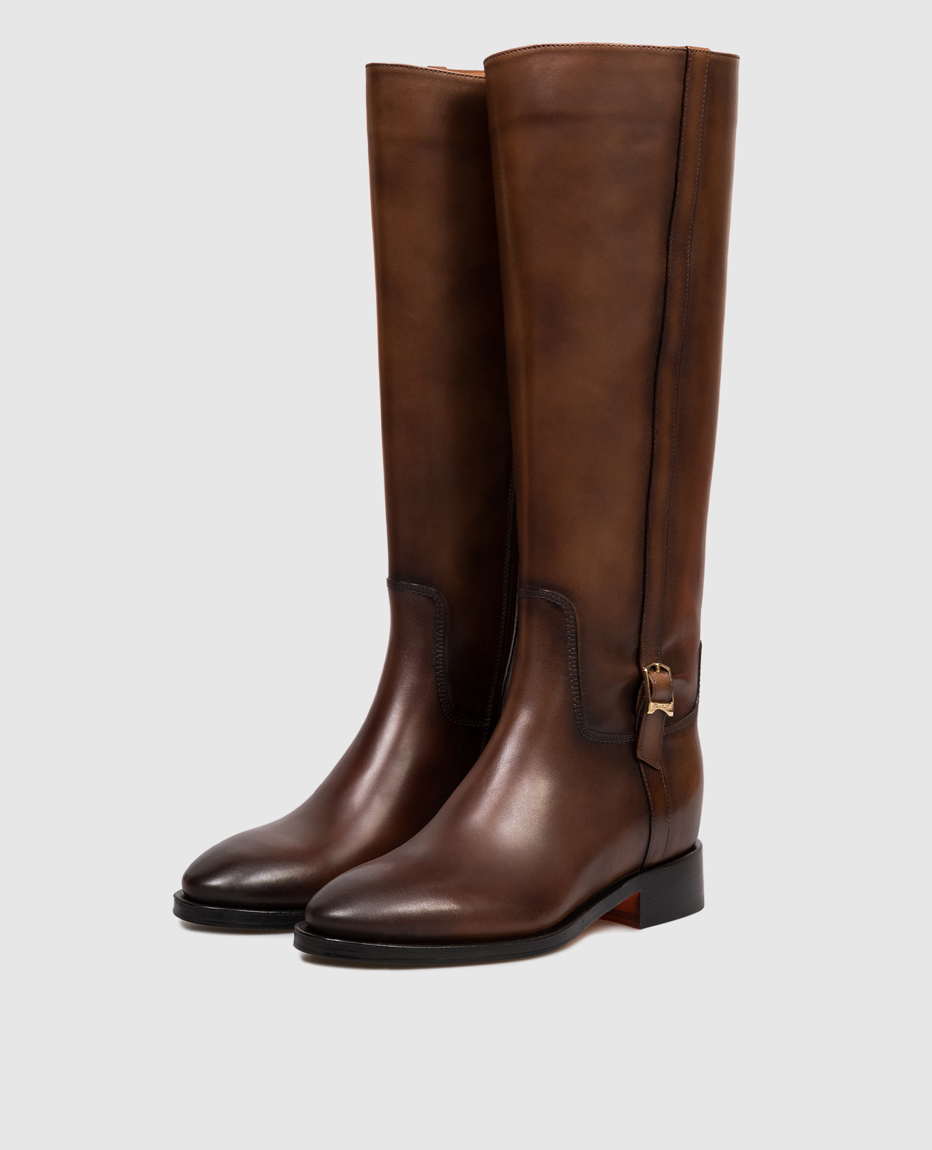 

Brown leather boots Santoni