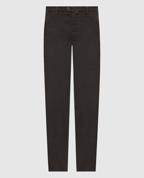 Kiton Brown pants with logo patch UFPPERK0100L