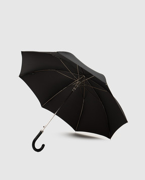 Pasotti Black umbrella-cane with pattern OMIT478BLUES59732N37