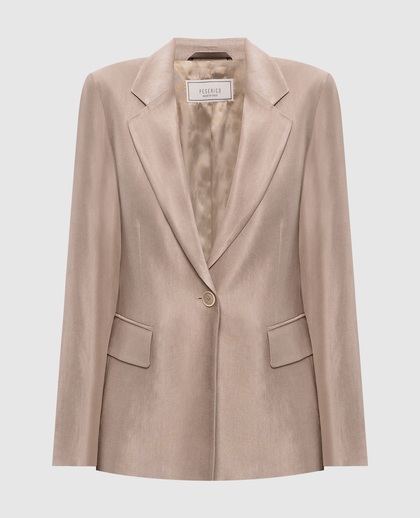 

Beige linen jacket with branded patch Peserico