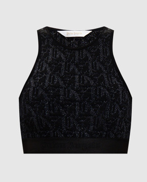 Palm Angels Black top with lurex PWHT011R24KNI001