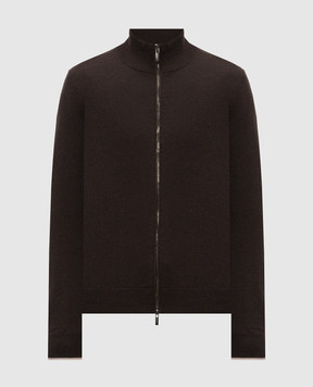 Peserico Brown wool and cashmere cardigan R59532F129V470