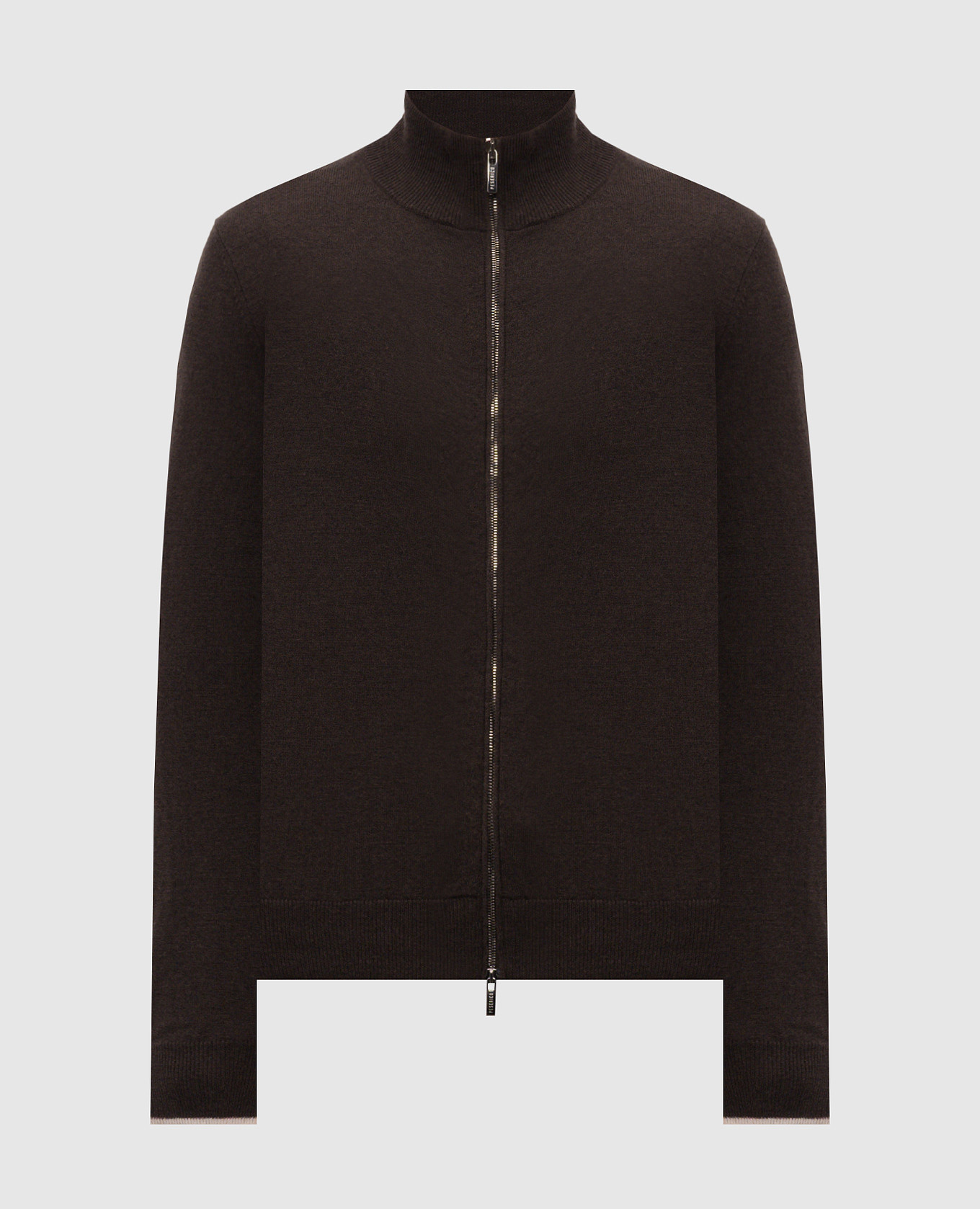 Brown wool and cashmere cardigan