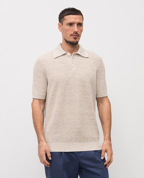 Brunello Cucinelli Beige polo with linen M2L707715
