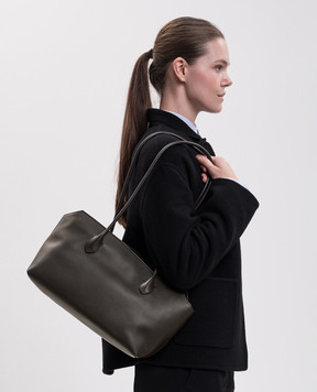 The Row Terrasse brown leather tote bag W1292L97