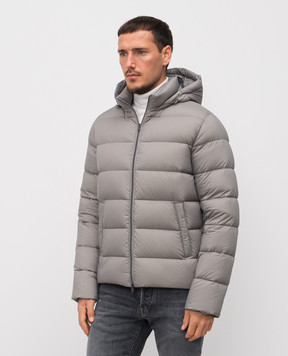 Herno Grey quilted down jacket with logo PI001181U12456Z