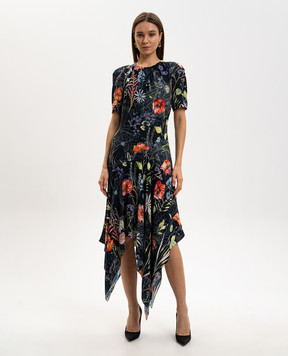 Alexander McQueen Black dress with floral pattern Spider 861420QZAQV