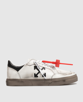 Off-White Vulcanized leather sneakers with a vintage effect OF06386001