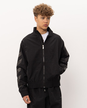 Off-White Black windbreaker with print 44MBD05RF26F001001