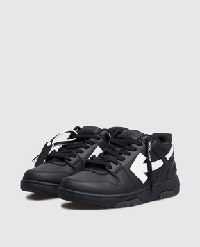 Off-White Out Of Office black leather sneakers M189C9L019