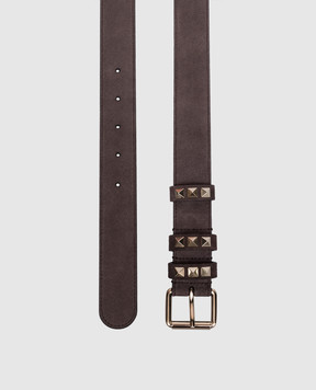 Valentino Brown suede Rockstud belt 9W2T0SX7HUH