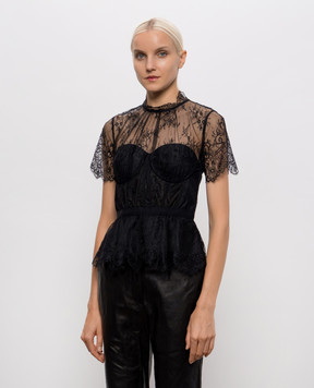 Simkhai Black lace bustier top SI2993I