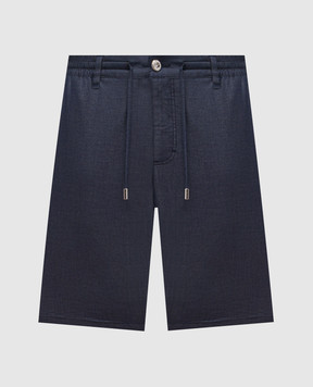 Stefano Ricci Blue shorts with logo patch M8T6101100TSOBL