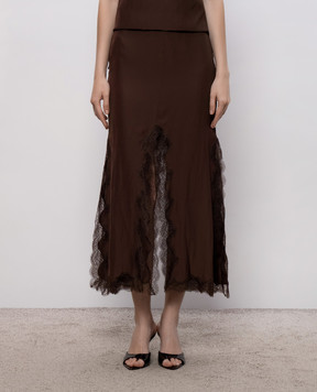 16Arlington Brown midi skirt Simi SMD208SS2601