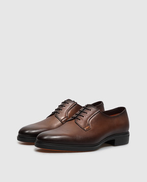 Santoni Brown leather derby shoes MGEG19291NEAXHAS