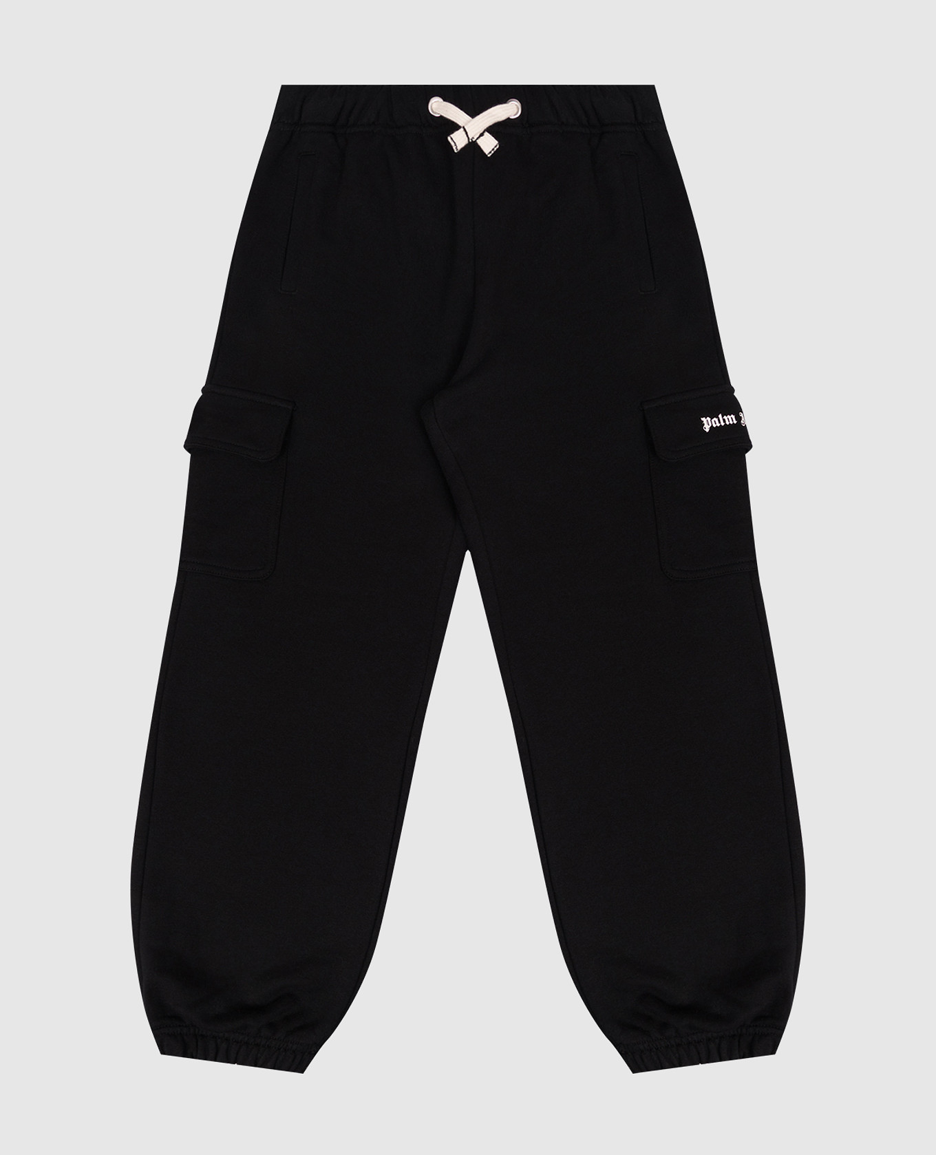 

Kids' black cargo pants with logo print Palm Angels