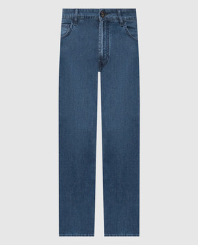 Stefano Ricci Blue jeans with textured logo MST61B2060T0178