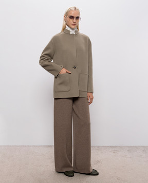 Agnona Khaki cashmere coat TX1207AD7048