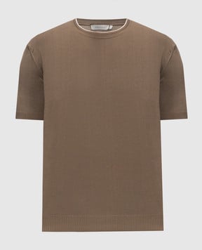 Canali Brown cotton T-shirt MK02460C1161
