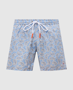 ISAIA Blue paisley swim shorts COSI19BW261