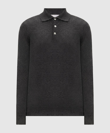 Polo in cashmere grigio
