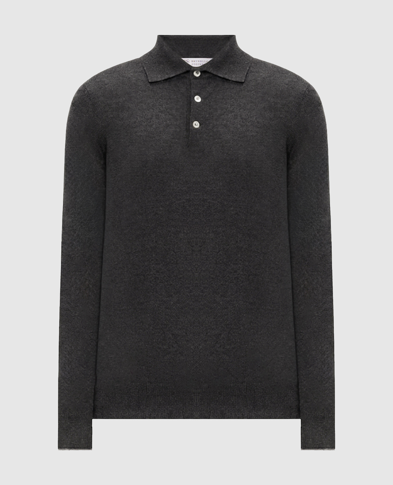 Gray cashmere polo shirt