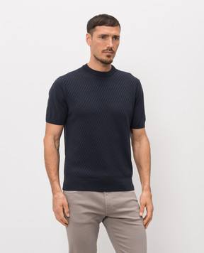 Canali Blue silk t-shirt MK02466C0719