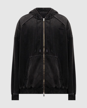 Juun.j Grey denim jacket with hood JC6141PC04