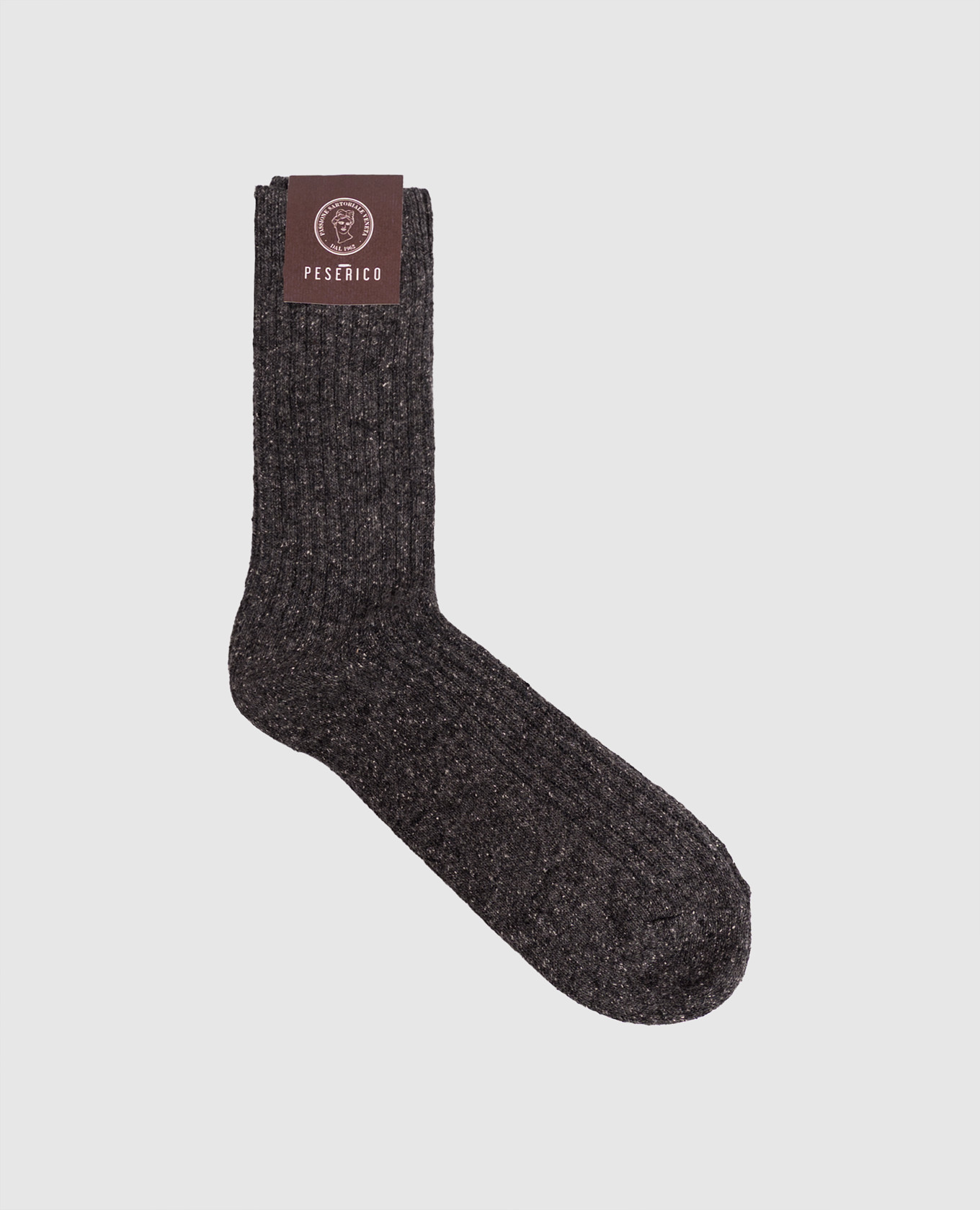 Dark gray wool and silk socks