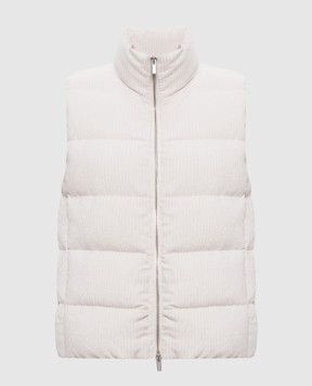 Peserico Ivory corduroy down vest with lurex A0347505219