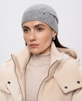Peserico Gray alpaca wool hat S36208F039252A
