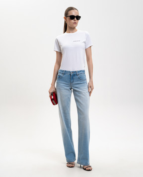 Victoria Beckham Blue jeans with logo patch 1126DJE007075A