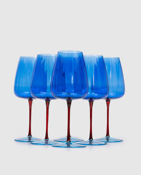 La Reine Set of blue glasses Joy 6 pcs JOY55CL