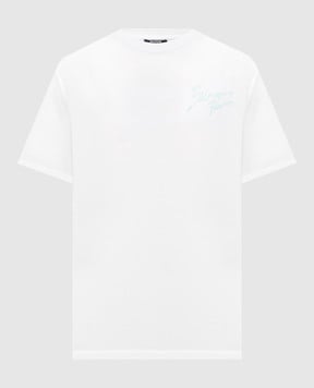 Balmain White T-shirt with logo GH1EG000BD40