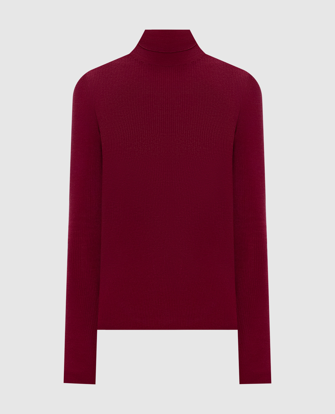Burgundy ribbed cashmere turtleneck