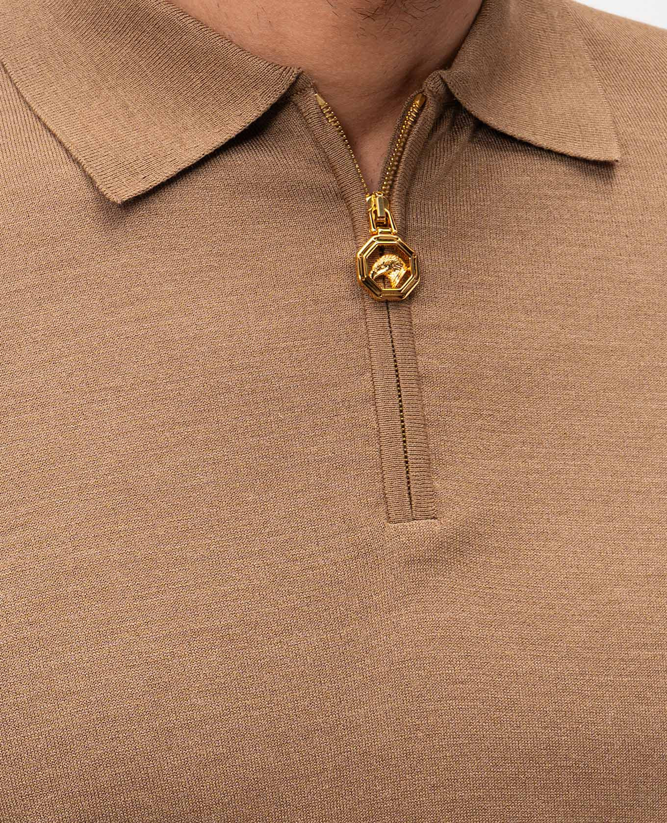 

Brown silk polo shirt Stefano Ricci