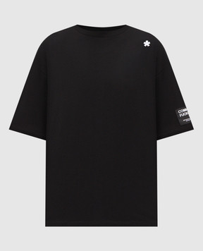 Comme des Fuckdown Black T-shirt with embroidered emblem FMS6CFABM01981