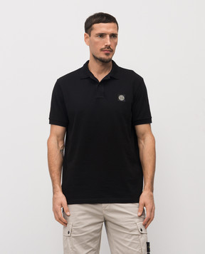 Stone Island Black polo shirt with logo patch L1S152200008S0017