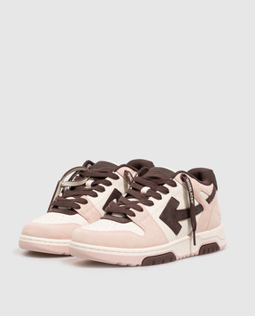 Off-White Out Of Office pink leather sneakers OF05731655