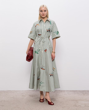Alemais Bisou striped shirt dress with embroidery 7013D