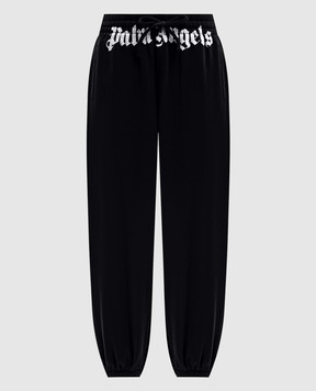 Palm Angels Black sweatpants with logo print PAMCH001FL002w
