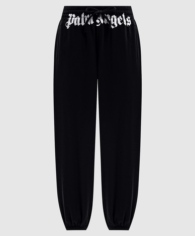 Black sweatpants with logo print