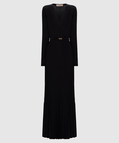 Black dress with pleating