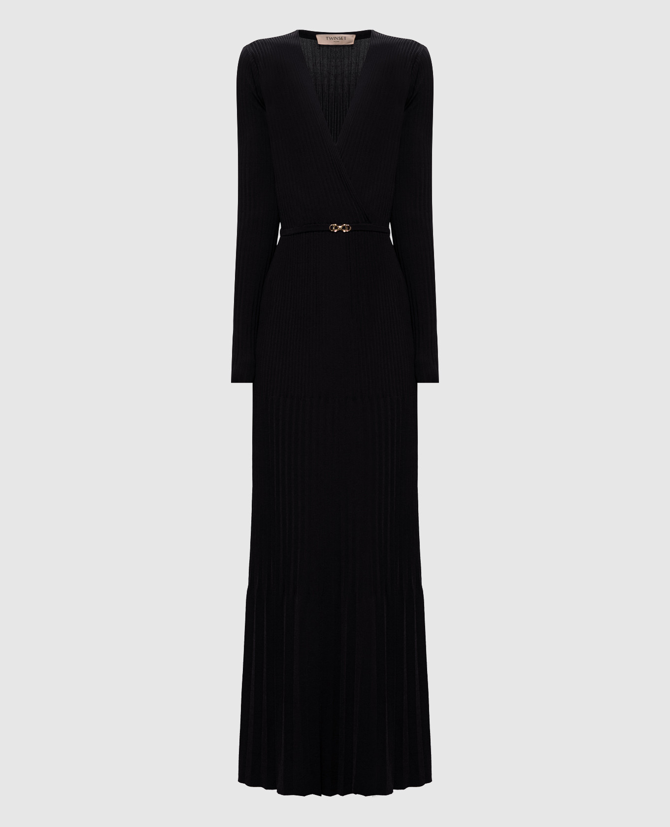 Black dress with pleating