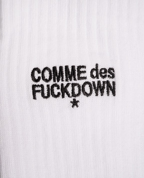 Comme des Fuckdown White socks with logo embroidery FAS6CFACX00268