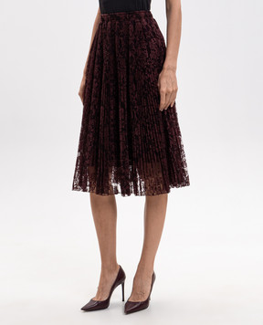 Ermanno Scervino Burgundy skirt with embroidery D492O370EYF