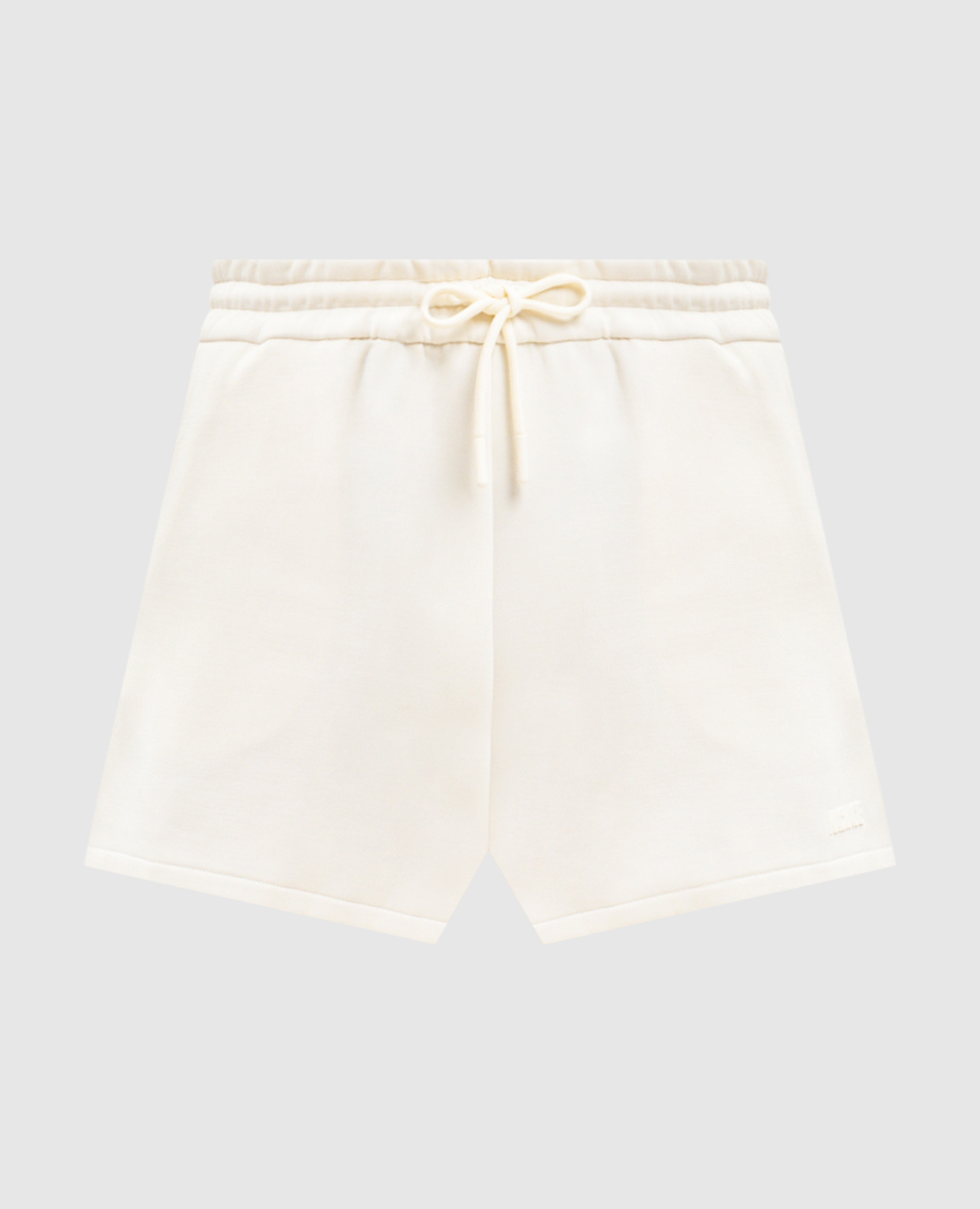 Ivory shorts with textured logo