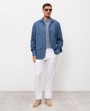 Stefano Ricci White linen pants M1T610005BLCTL1U