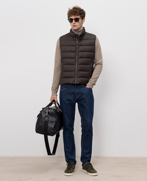 MooRER Brown OLIVER down vest made of wool and cashmere OLIVERL